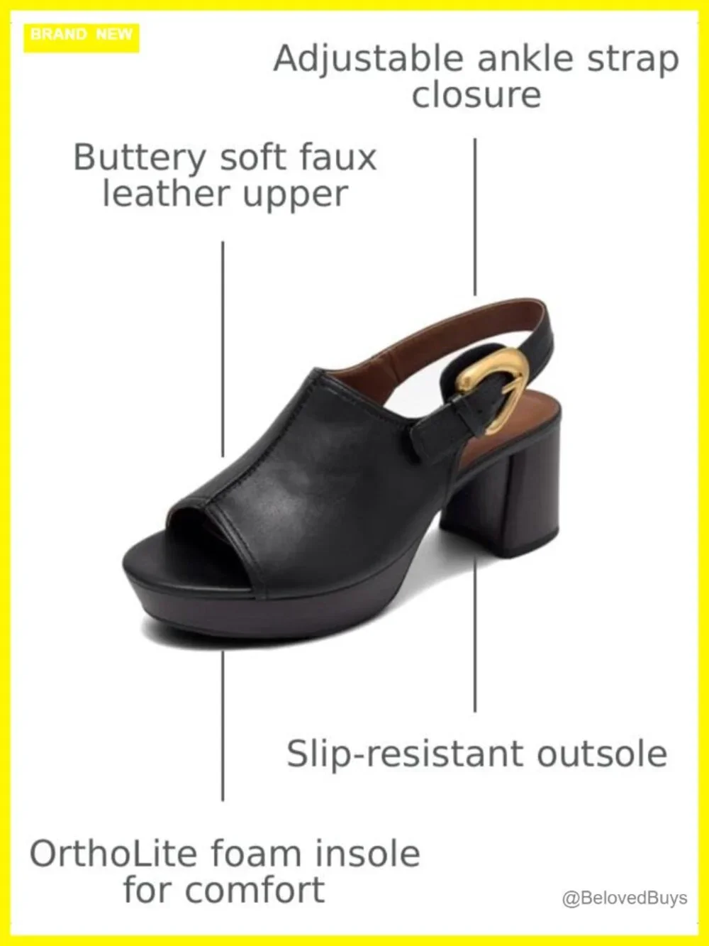 Aerosoles Women's Platform Sandals with Block Heel - Faux Leather